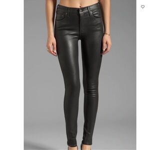 Rocket Ankle High Rise Skinny in Black Coated